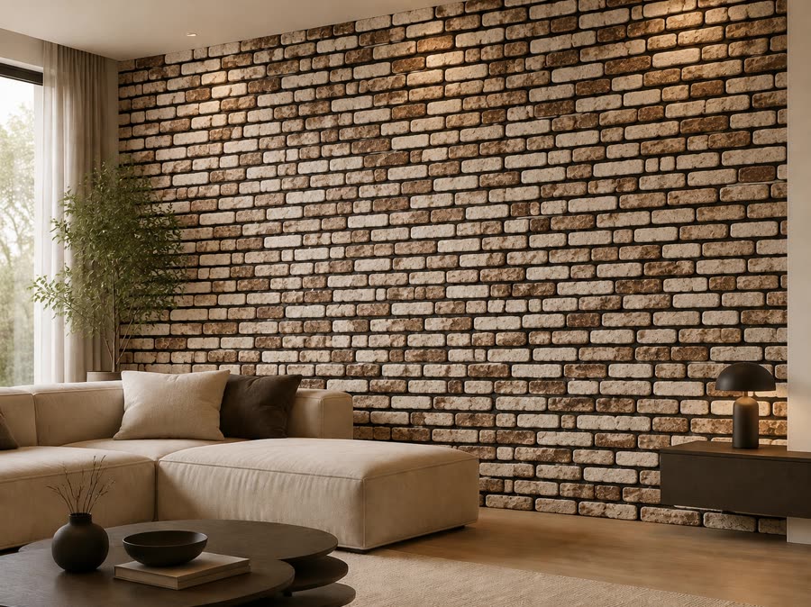 ÇağHan uygulama — tuğla salon duvarı